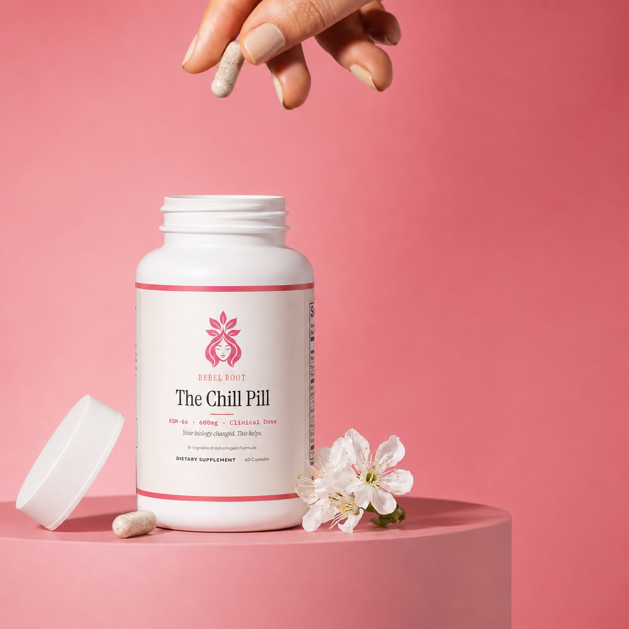 Woman holding The Chill Pill